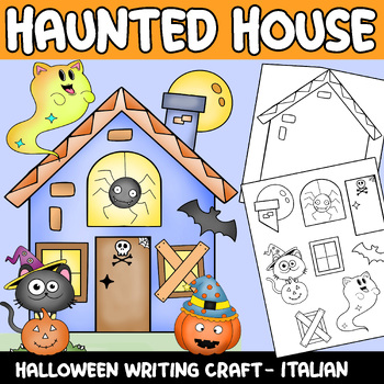 Preview of Italian Haunted House Craft - Halloween Writing Craft, Halloween Bulletin Board