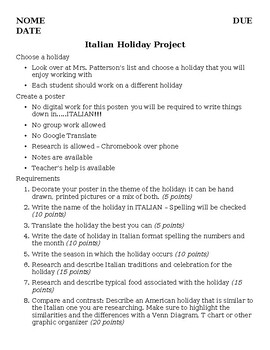 Preview of Italian Holiday Research