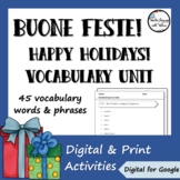 Italian Holiday Vocabulary + Activity Unit - Digtal, Print