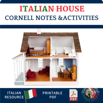 Preview of Italian House Cornell Note Sheet, Activities and Bingo Cards