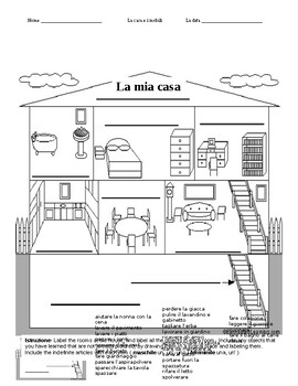 Preview of Italian House, Furniture, and Household Chores Activities