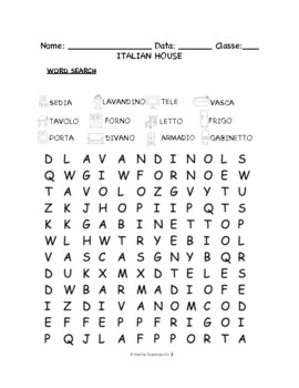 Preview of Italian House PUZZLES & WORKSHEETS | Crossword, Matching, Word search + MORE