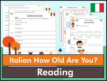 Preview of Italian How Old Are You Reading Bundle - K to 6