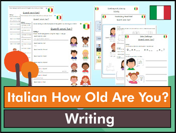 Preview of Italian How Old Are You Writing Bundle - K to 6