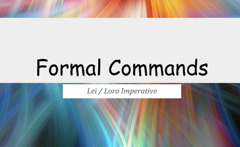 Preview of Italian Imperative- Formal commands