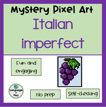 Preview of Italian Imperfect Conjugation Mystery Picture Digital Pixel Art Activity