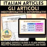 Italian Indefinite and Definite Articles, Nouns, Gender