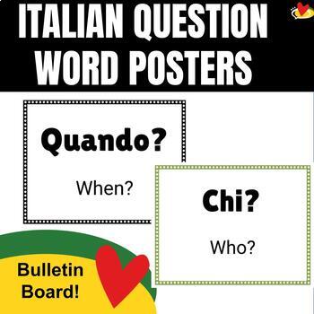Preview of Italian Interrogative Question Word Classroom Posters