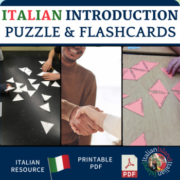 Preview of Italian Introductory Vocabulary Practice Puzzle and Flash Cards