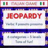 Italian Jeopardy -- Passato prossimo verbs -- PPT Game wit