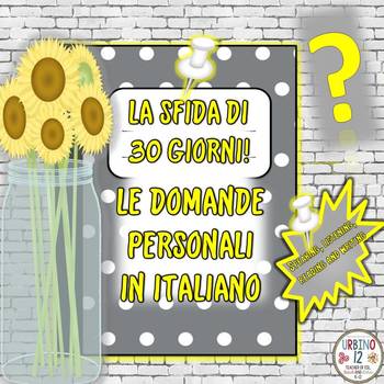Preview of Italian: La Sfida di 30 Giorni! Le Domande Personali