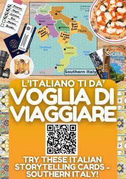 Preview of Italian Langauge 80 Storytelling Cards on "Travelling around Southern Italy"