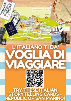 Preview of Italian Language 80 Storytelling Card on "Travelling in San Marino"