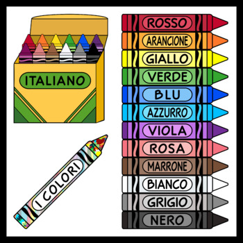 Preview of Crayons in Italian / Italian Colors