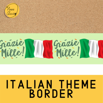 Preview of Italian Language Flag Italy Printable Bulletin Board Border Classroom Decor