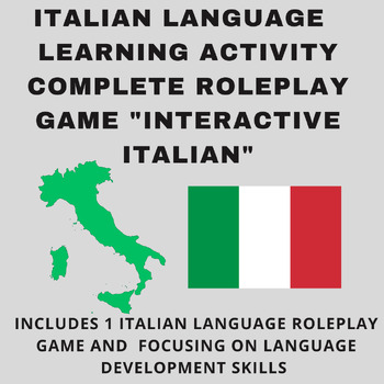 Preview of Italian Lesson Plans - Italian Lessons Game Set "Interactive Italian" Roleplay