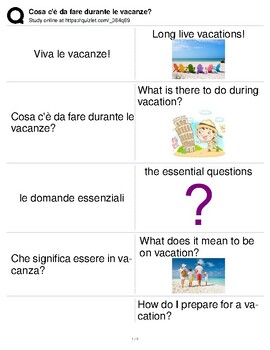 Preview of Italian Language Resource Kit: What to Do During the Holidays