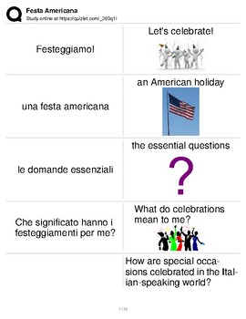 Preview of Italian Language Resource Kit: American Holiday
