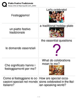 Preview of Italian Language Resource Kit: Traditional Festive Dish