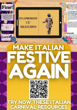 Preview of Italian Language Teaching Resource on Carnival in Italy - 3 in 1 - 50% OFF