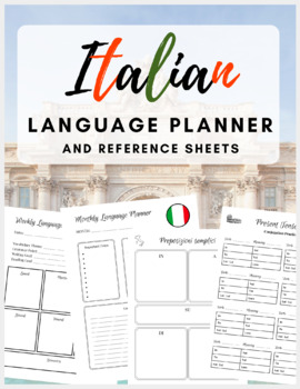 Preview of Italian Language and Study Planner + Reference Sheets / Templates