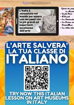 Preview of Italian Lesson Plan on Art Museums in Italy - Listening + Writing Activity