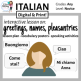 Italian Lesson on Greetings, Name, and How Are You