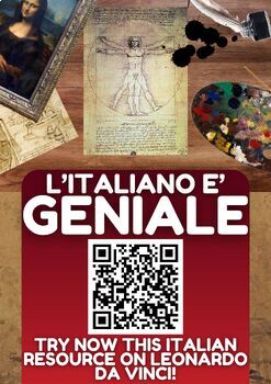 Preview of Italian Lesson with mini listening comprehension + project on Leonardo da Vinci
