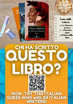 Preview of Italian Literature Guess Who Flash Cards - 24 Writers