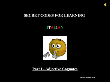 Preview of Italian Made Simple: Cognate Codes 101-Adjectives