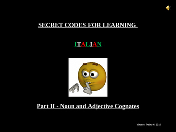 Preview of Italian Made Simple: Cognate Codes 102-Nouns and Adjectives