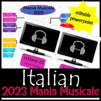 Preview of Italian March Madness Music Bracket - 2023 Mania Musicale - Sanremo
