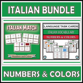 Preview of Italian Match & Assessment Task Cards - Numbers & Colors Bundle