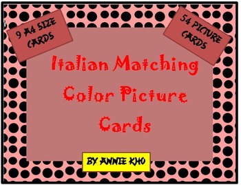 Preview of Italian Matching Color Picture Cards