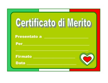 Preview of Italian   Merit Certificates