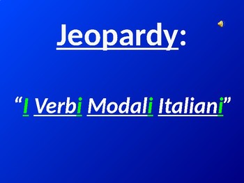 Preview of Italian Modal Verb Jeopardy Game