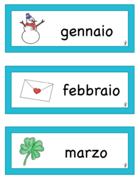 Preview of Italian Months WORD WALL