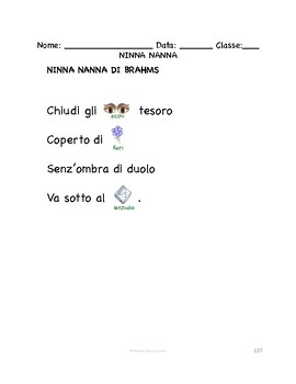 Preview of Italian Lullaby REBUS SONG | Ninna nanna di Brahms, Ninna nanna di Fra' Simon...