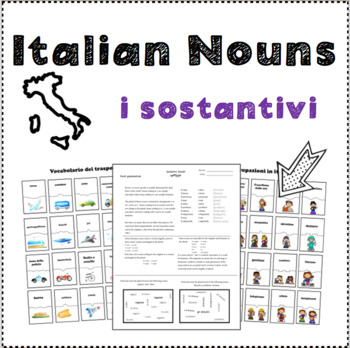 Preview of Italian Nouns: i sostantivi activities and speech games