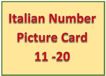 Preview of Italian Number Card 11 - 20