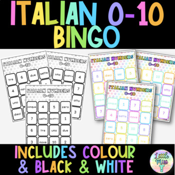 Preview of Italian Numbers 0 - 10 Bingo - Tombola - Italian Language