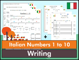 Italian Numbers 1 to 10 Writing Bundle - K to 6
