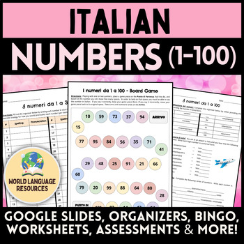 Preview of Italian Numbers 1-100 - I numeri in italiano