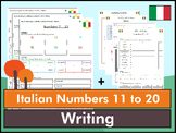 Italian Numbers 11 to 20 Writing Bundle - K to 6