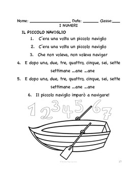 Preview of Italian Numbers SONG & COLORING PAGE | Il piccolo naviglio, Tre oche