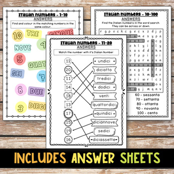 Italian Numbers 1-100 - Io ho Chi hai - I have who has - language