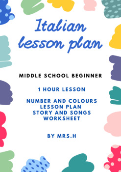 Preview of Italian Numbers and Colors- lesson plan and activities (years 3-7 beginner)