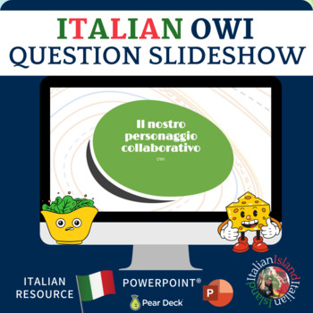 Preview of Italian OWI Personaggio Collaborativo guiding questions PowerPoint®/PearDeck™