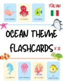 Italian *Ocean theme* Flashcards for Kids - 32 Italian Voc
