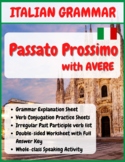 Italian Passato Prossimo Verbs (w/ Avere) - Grammar Worksh